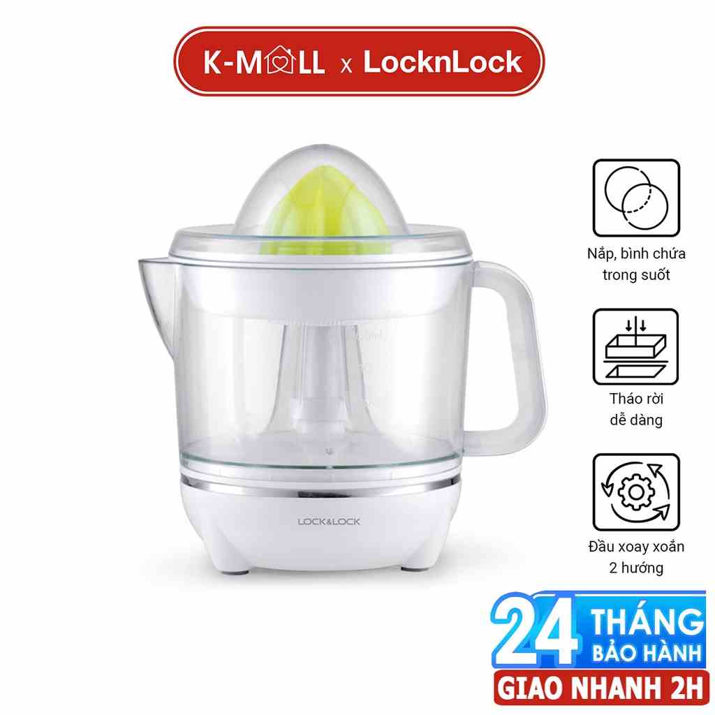 Máy Vắt Cam Tiện Lợi Nhỏ Gọn LocknLock 0.7L 40W - Hàng Chính Hãng, Xoay Ép 2 Chiều Cho Nhiều Nước Cam EJJ231 - K-MALL