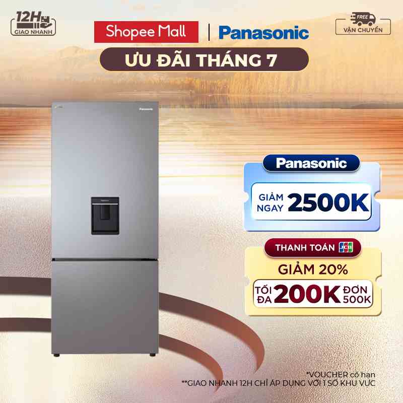 [TRẢ GÓP 0%] Tủ lạnh Panasonic Ngăn đông mềm diệt khuẩn 377L NR-BX421GUS9 - Mặt thép - BH 2 năm