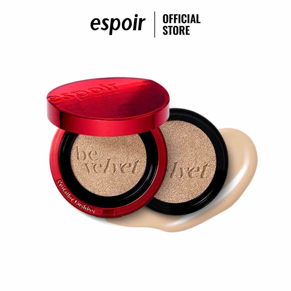 [Tặng Lõi Refill] Phấn Nước Espoir Pro Tailor Be Velvet Cushion Beige SPF34 PA++ 13gr x 2ae