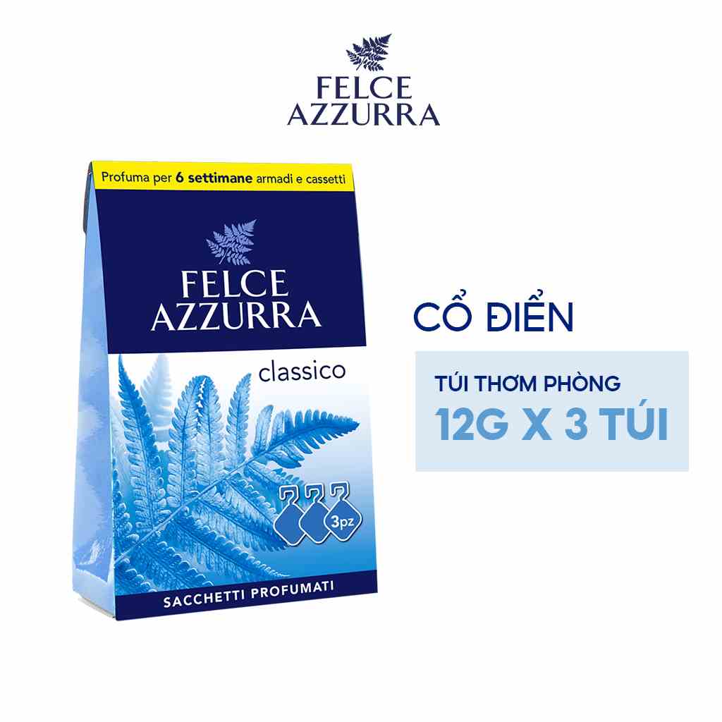 [Mã BMLT35] Túi Thơm Quần Áo FELCE AZZURRA Hương Nước Hoa Cổ Điển Ý Làm Thơm Và Lưu Hương 6 Tuần 36g - 8001280406898