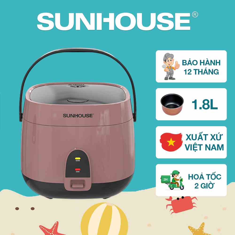 Nồi cơm điện 1.8L SUNHOUSE SHD8627 - Bảo hành chính hãng 12 tháng