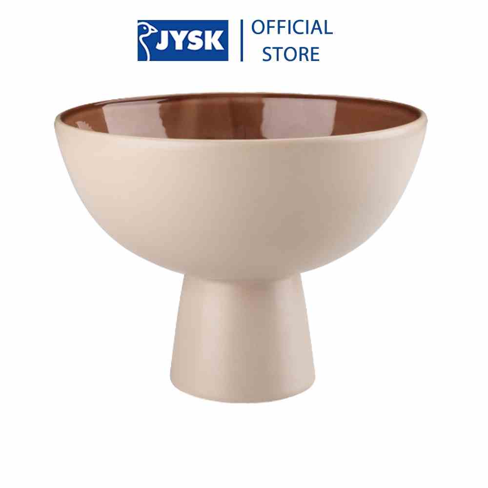 Tô trang trí | JYSK Chris | gốm | be/màu đất nung | DK21xC16cm