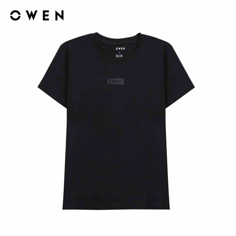 OWEN - Áo thun T-Shirt Body Fit màu đen - TSN221169