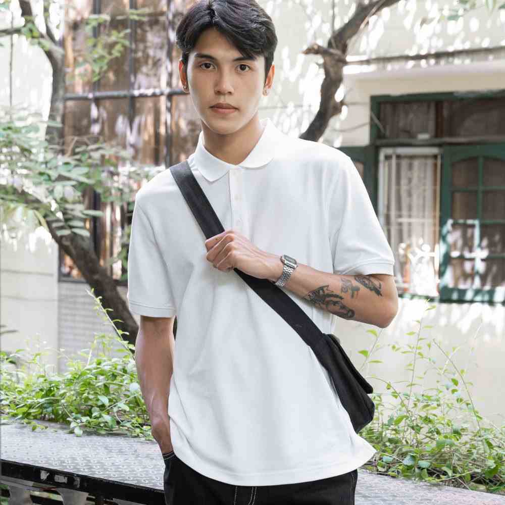 Áo thun ngắn tay có cổ Highway (Menswear) Riley Polo mềm mịn