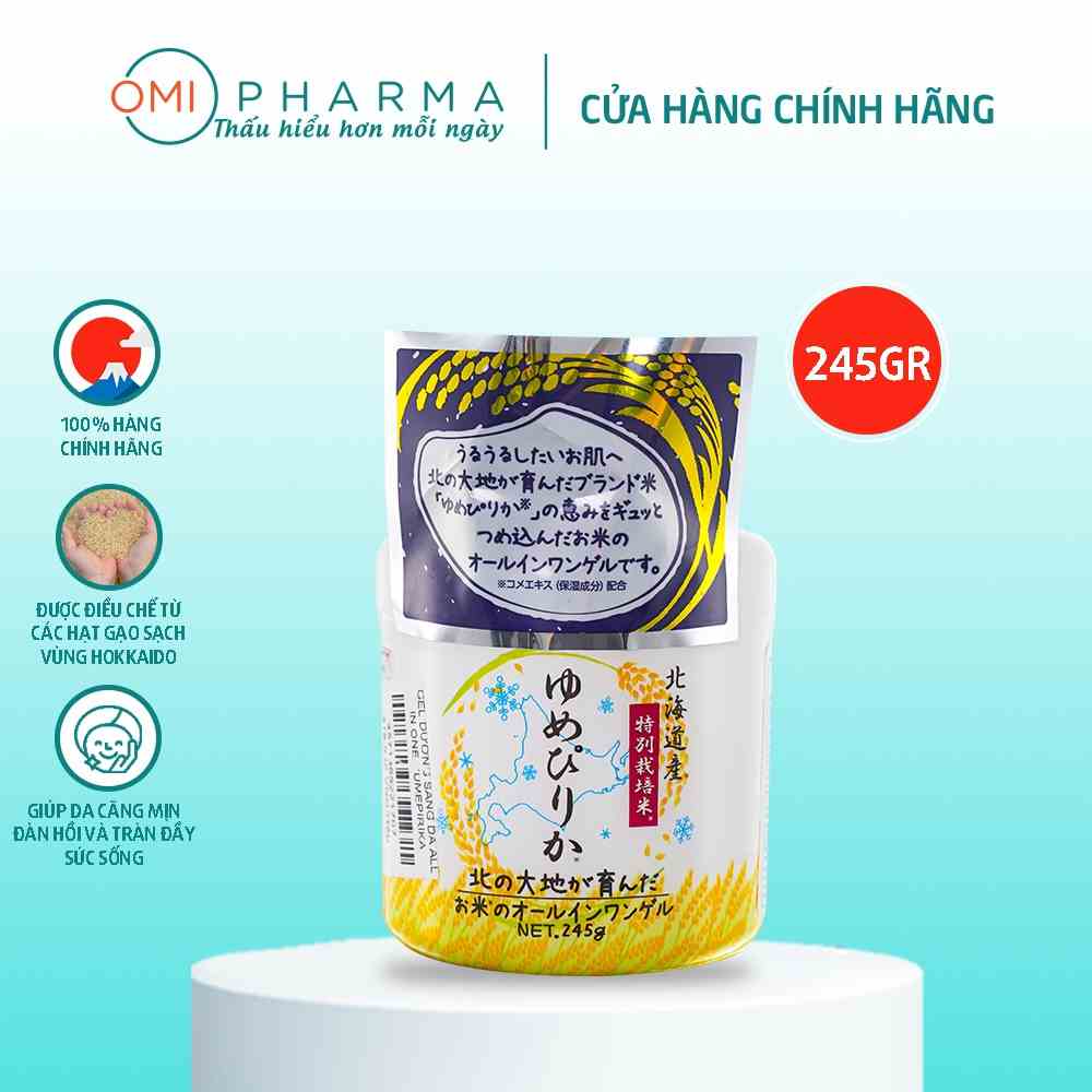 Gel Dưỡng Sáng Da All In One Yumepirika 100% Từ Gạo Sạch Hokkaido S Select Nhật Bản 245g