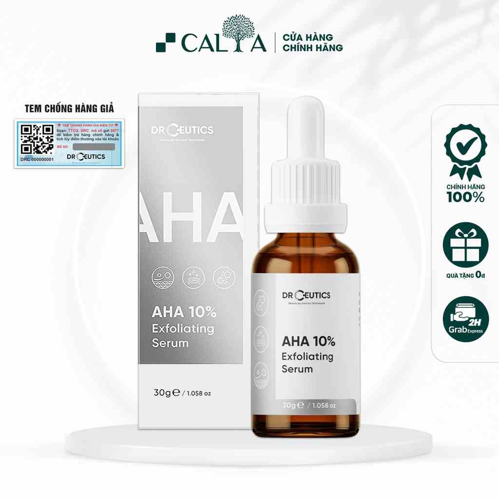 Tinh Chất Serum DrCeutics AHA 10% Exfoliating Serum Làm Sáng Da, Tẩy Da Chết Nhẹ Nhàng 30g