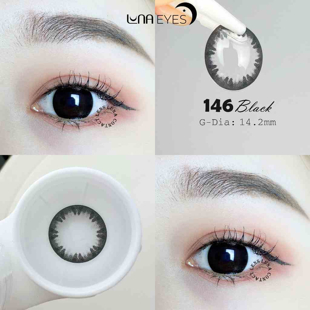 Kính áp tròng LUNA EYES 146 BLACK - Lens size vừa