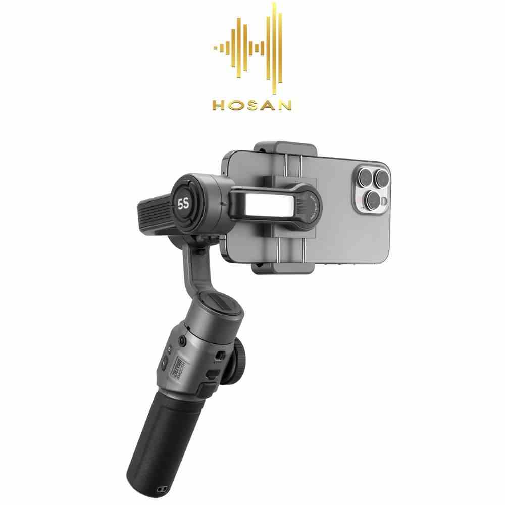 Gimbal HOSAN Smooth 5S, Smooth 5S combo chống rung 3 trục cho điện thoại bản nâng cấp có công nghệ joystick Zoom, Focus