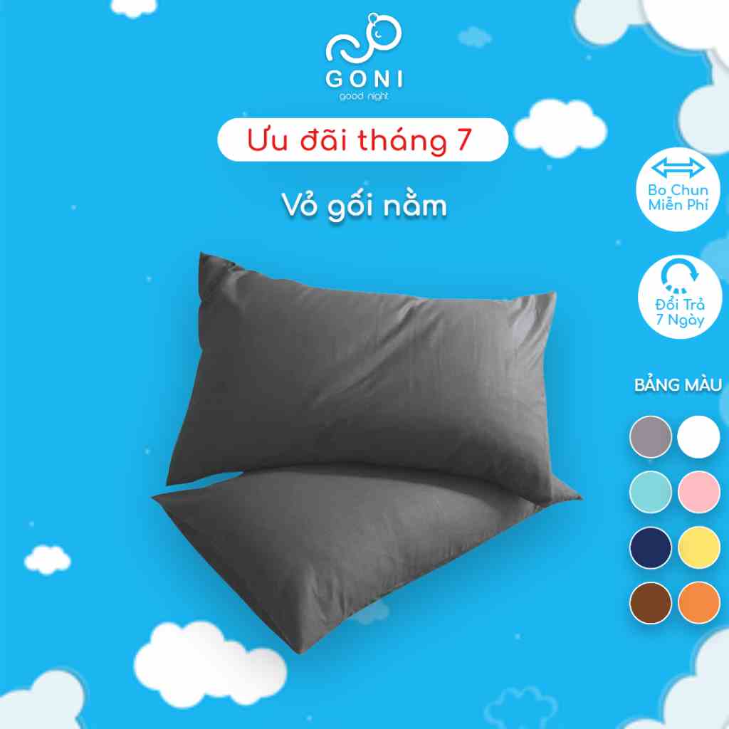 Vỏ Gối Nằm Goni , Áo Gối Nằm Đủ Màu, Kích thước 50 x 70cm