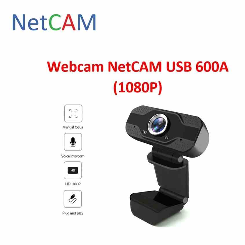 [Mã BMLTB200 giảm đến 100K đơn 499K] Webcam NetCAM USB 600A, Độ phân giải 1080P, Không cần cài Driver, Cắm là Dùng