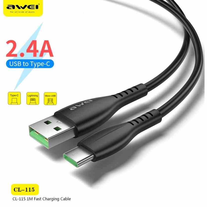 Dây Cáp Sạc Nhanh Awei CL-115 Chuyển Đổi Cổng USB Sang Cổng Lighting / Micro / Type C Cho iPhone / Android