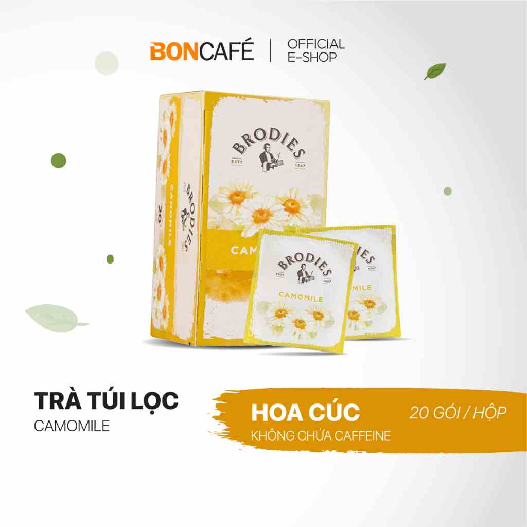 [Mã BMLTB35 giảm đến 35K đơn 99K] Trà túi lọc hoa cúc Brodies 20 gói/hộp - Brodies Camomile Tea (2g/20s)