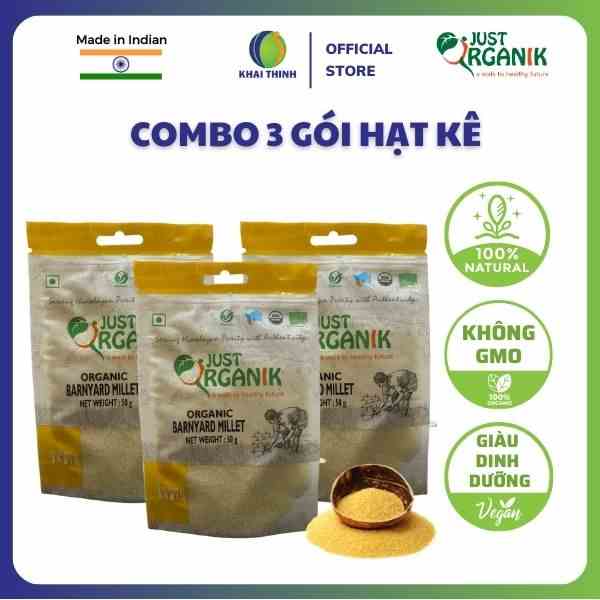 Gói Hạt kê Hữu Cơ Tách Vỏ Barnyard Millet Just Organik Nhập Khẩu Ấn Độ Cho Người Ăn Kiêng 50g