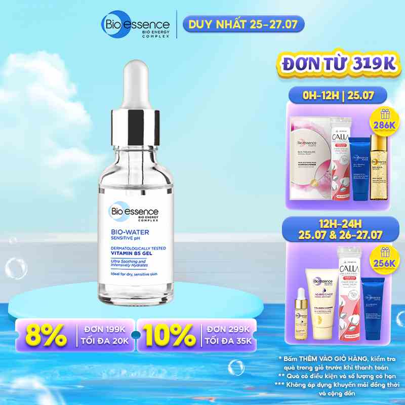 Tinh chất dưỡng ẩm và phục hồi Bio-essence Bio-water Bio gel Vitamin B5 30ml