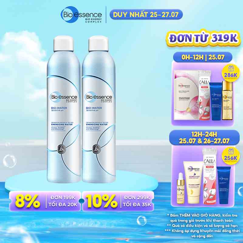 Combo 2 Chai Nước khoáng dưỡng da ẩm mượt mịn màng Bio-Essence Bio-Water Water Energizing 300ml