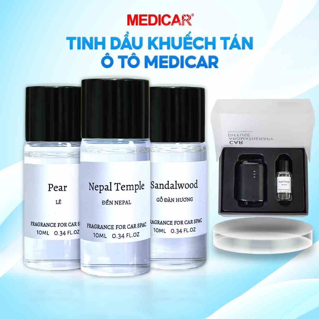 [Mã BMLTB35 giảm đến 35K đơn 99K] Tinh dầu ô tô cao cấp Medicar, nước hoa ô tô có giấy kiểm nghiệm sức khỏe