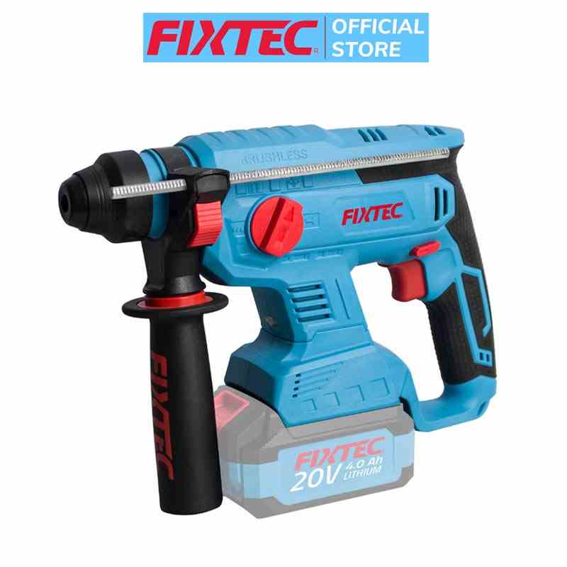 Thân máy khoan đục bê tông dùng pin 20V FIXTEC FCRH22LFX động cơ không chổi than, hệ thống đầu gài SDS plus