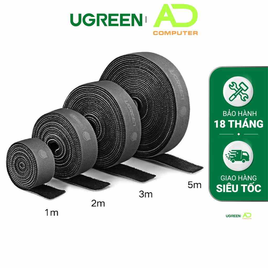 Dây dán Velcro tiện dụng màu xám UGREEN LP124 - Hàng phân phối chính hãng - Bảo hành 18 tháng