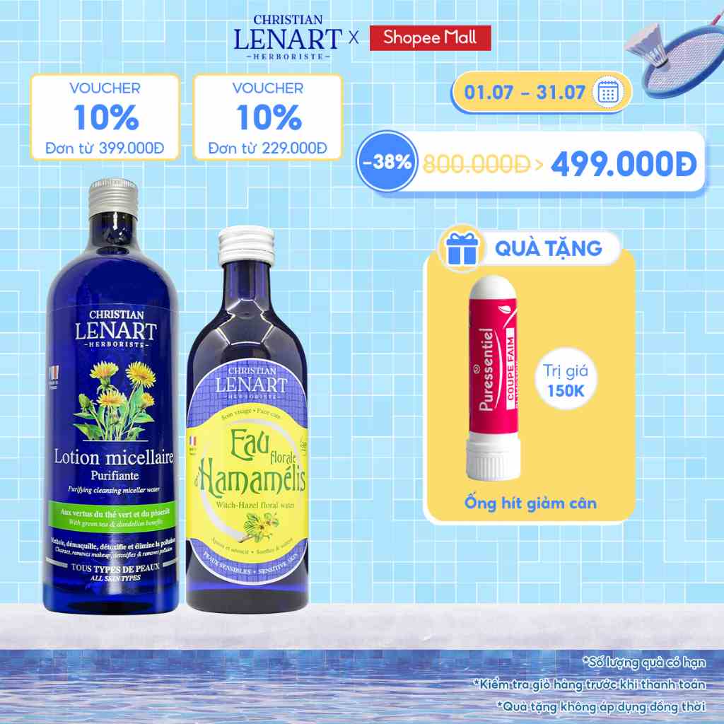 Combo Nước Tẩy Trang Micellar Trẻ Hóa Da 500ml Và Nước Cân Bằng Da Christian Lenart 200ml