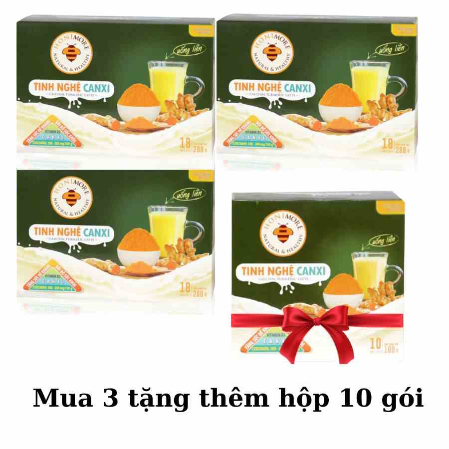 COMBO MUA 3 TẶNG 1: Tinh nghệ canxi Honimore 288g - tốt cho xương, làm đẹp da, tốt cho dạ dày