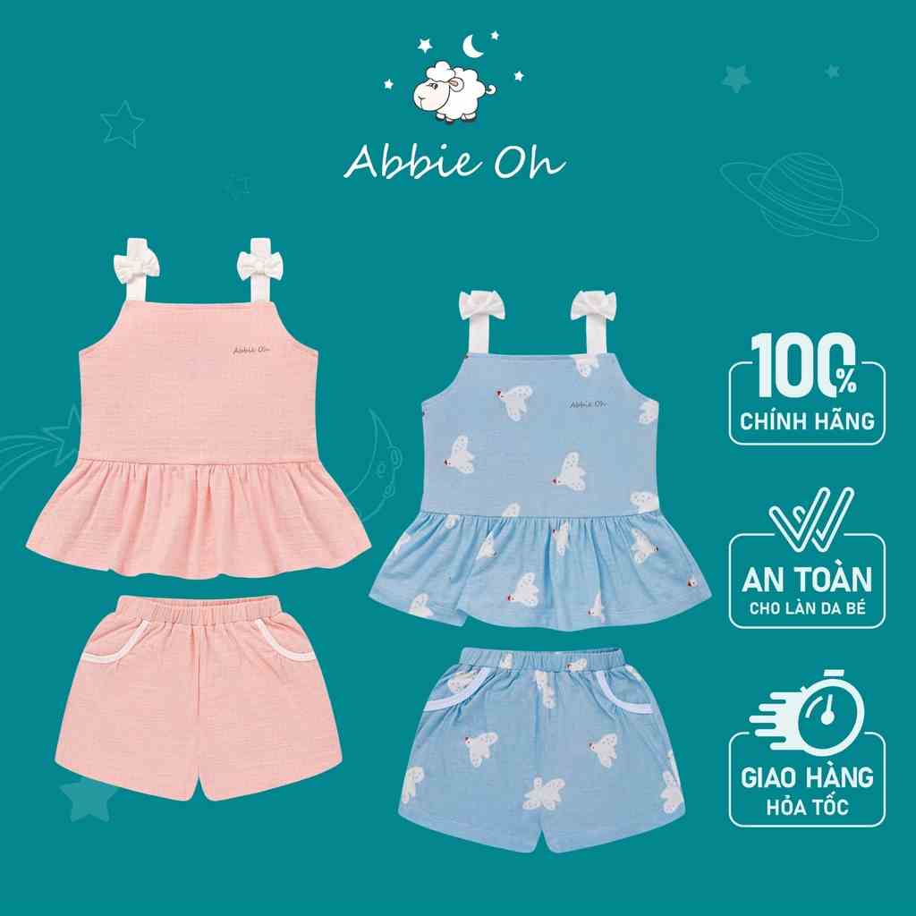 [Mã BMLTB200 giảm đến 100K đơn 499K] Bộ quần áo hai dây cho bé ABBIEOH đồ bộ bé gái | 3M - 3Y | BO404