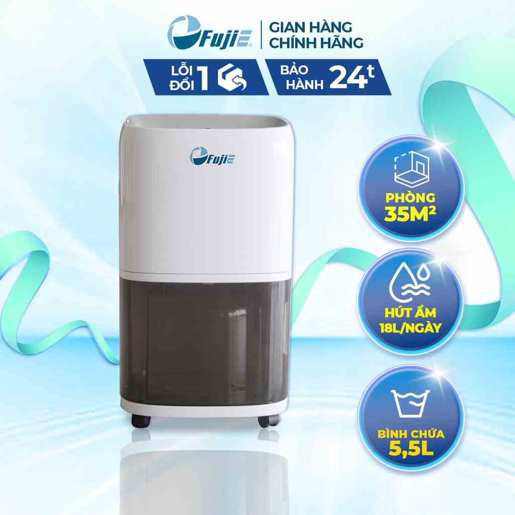 Máy hút ẩm không khí FujiE HM-918EC công suất hút ẩm 18L/ ngày - Có chức năng làm khô quần áo