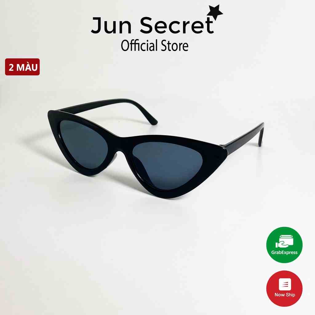 Kính mát nữ cao cấp Jun Secret gọng nhựa, kiểu kính hình dáng mắt mèo thời trang, tròng chống tia UV cao cấp JS9A03