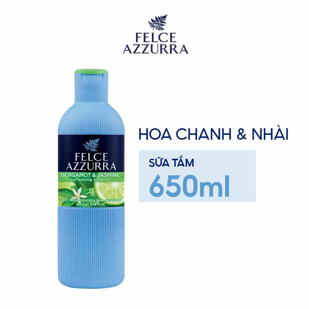 Sữa Tắm FELCE AZZURRA Fresco Hương Nước Hoa Mùi Hổ Phách & Hoa Nhài Dưỡng Ẩm, Căng Bóng 650ML - 8001280068010