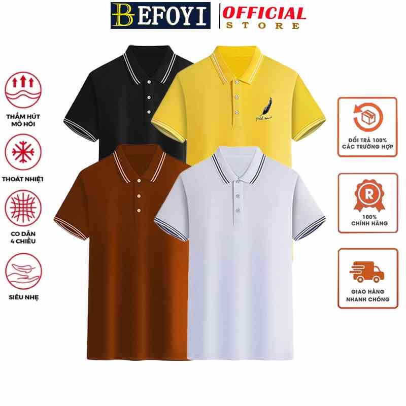 Áo thun polo BEFOYI XY007 ngắn tay size lớn kiểu dáng đẹp cho nam