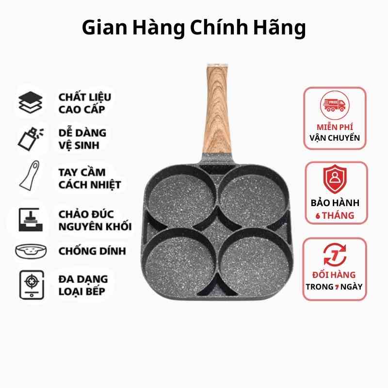 Chảo chiên trứng ốp la làm bánh 4 ngăn 4 lỗ chống dính mini cao cấp Wallmart WM84