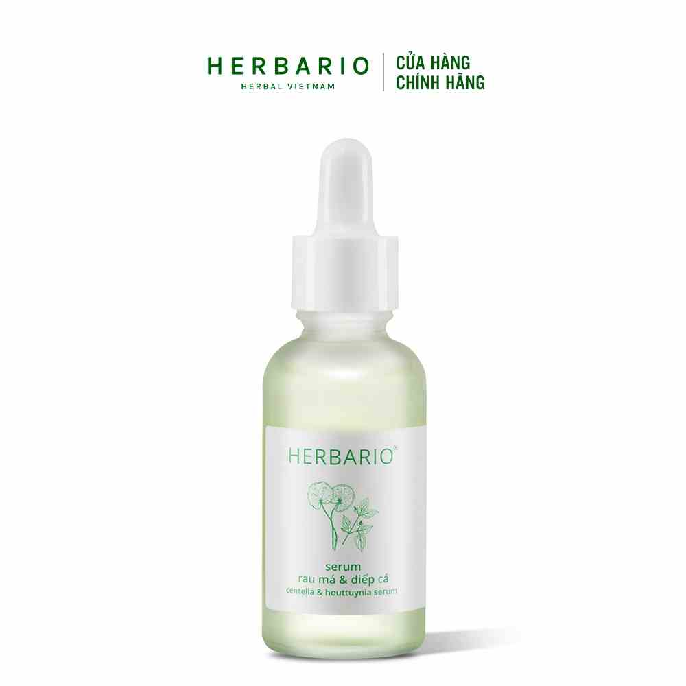 [Mã BMLT30 giảm đến 30K đơn 299K] Serum Rau má và Diếp cá Herbario 30ml sạch mụn, thuần chay