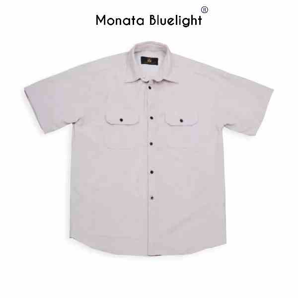 [Mua 2 giảm 7%] MONATA BLUELIGHT Velvet Shirt Cream - Áo sơ mi tăm nhung unisex