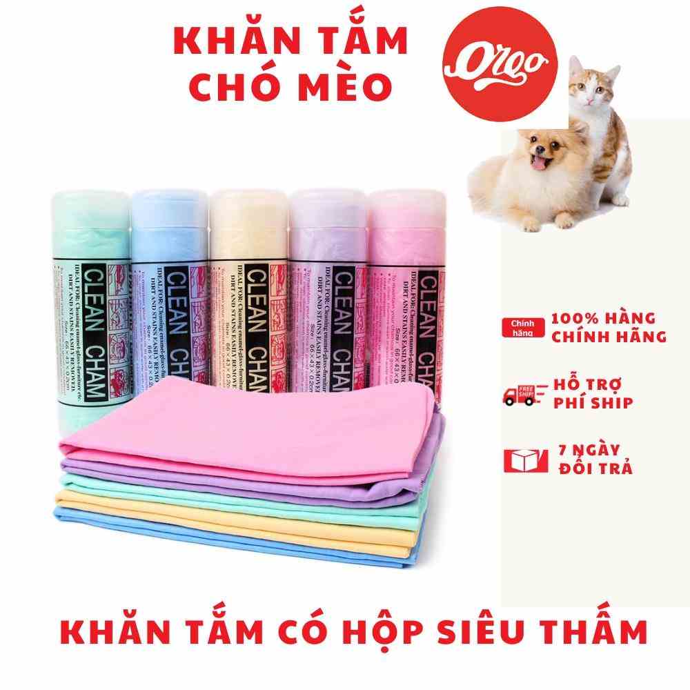 [Mã BMLTB35 giảm đến 35K đơn 99K] (Có hộp) KHĂN TẮM CHÓ MÈO Orgo New CLEAN CHAM SIÊU THẤM không cần phơi