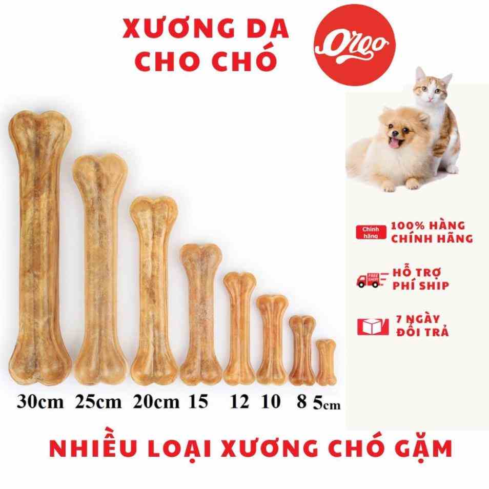 Orgo New- (1 cái) Xương da bò cho chó gặm dạng xương ống (5 size) cho chó sạch răng tránh cắn phá đồ