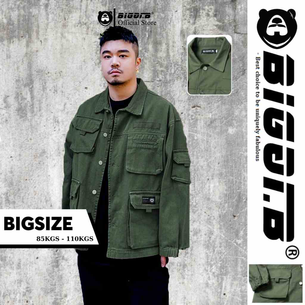 Áo khoác bigsize nam khaki nhật túi hộp cao cấp design by BIGGI.B , chất đứng phom dầy dặn thời trang dễ phối đồ BIGGIB