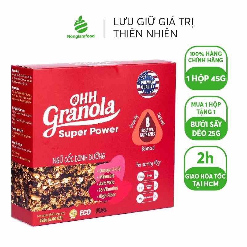 Granola hạt dinh dưỡng giàu năng lượng vị socola 200g | hỗ trợ ăn kiêng | ngũ cốc giảm cân không đường