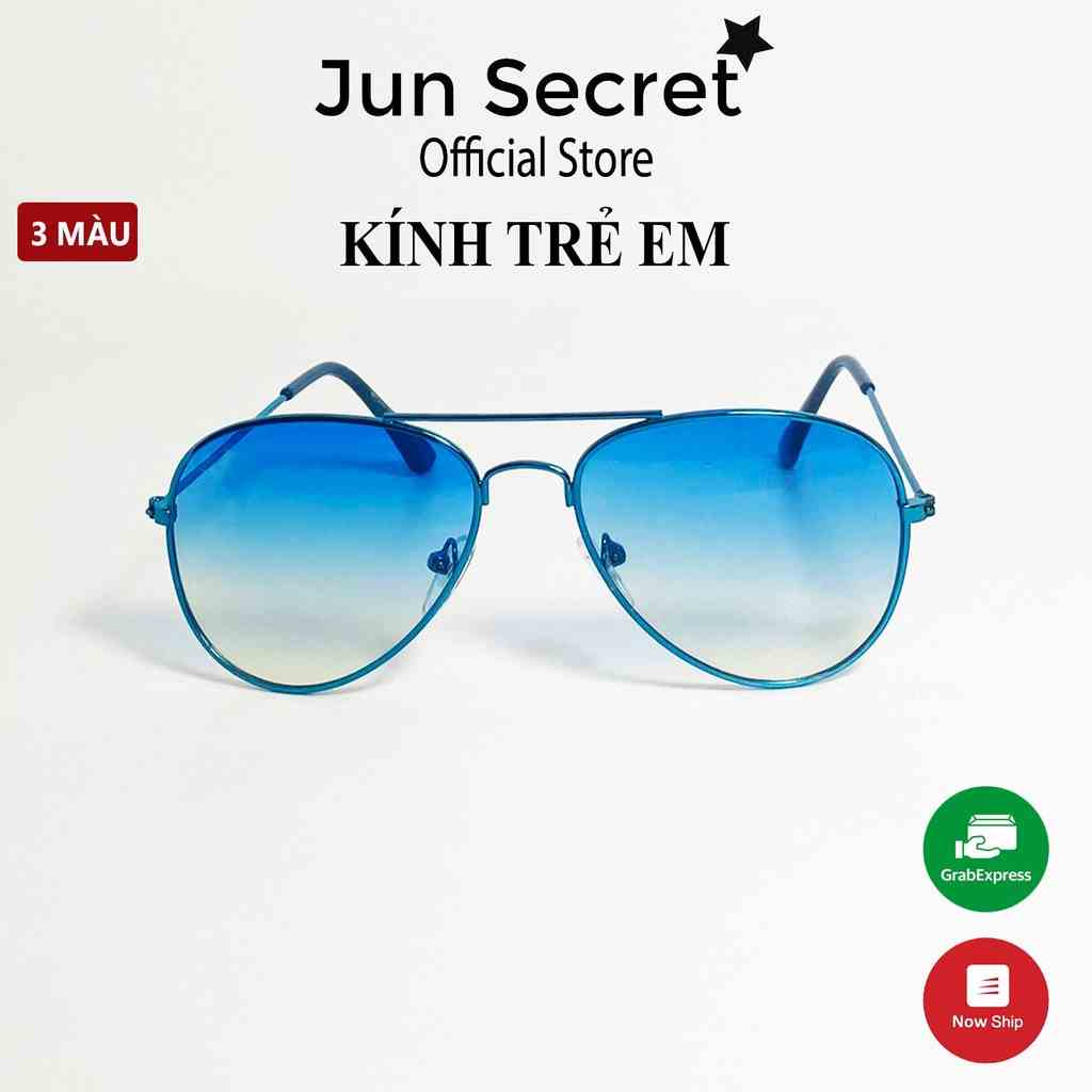 Kính mát trẻ em Jun Secret gọng kim loại mảnh, tròng kính phi công chống tia UV dành cho bé từ 4 đến 10 tuổi JSRBEMBE