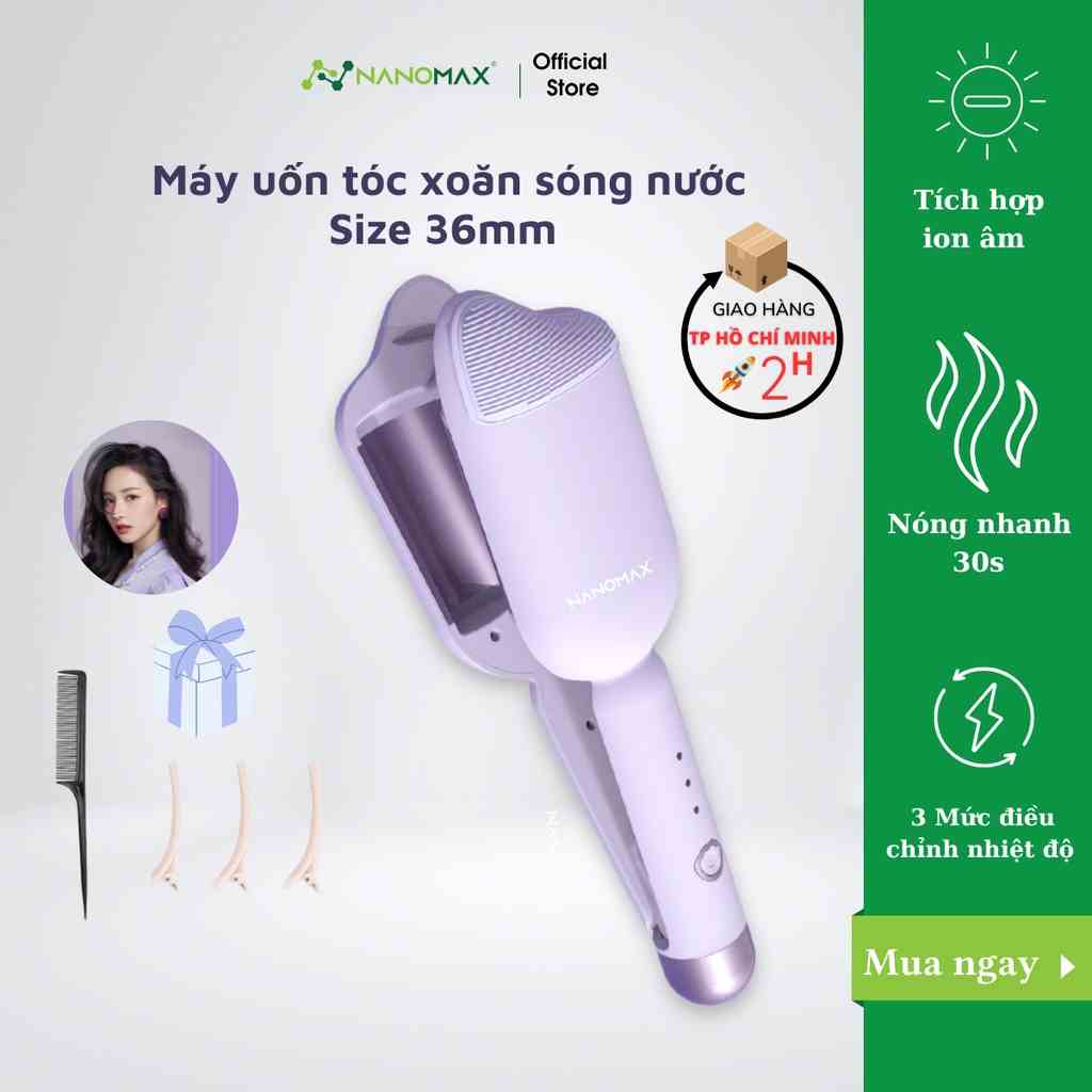 Máy Uốn Tóc Xoăn Sóng Nước Size 36mm Nanomax XN-D36, 3 Chế Độ Nhiệt, Tích Hợp Ion Bảo Vệ Tóc Hư Tổn, Bh 6 Tháng