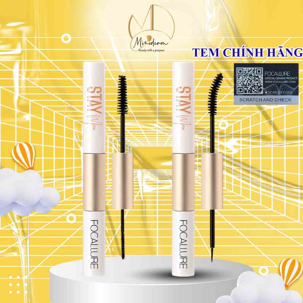 Mascara Kiêm Bút Kẻ Mắt / Chuốt Mi Dạng Sợi FOCALLURE 2 Trong 1 Chống Thấm Nước Lâu Trôi 28g FA-160