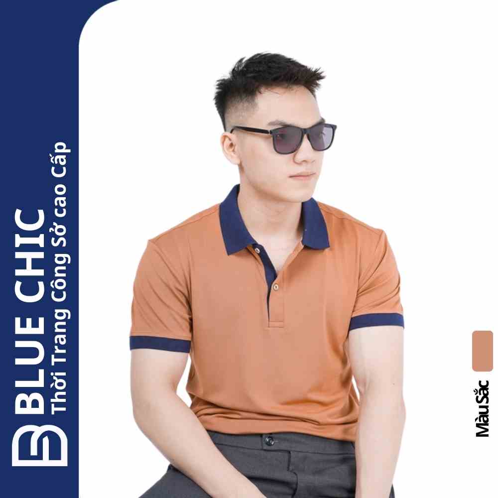 [Mã BMLTB200 giảm đến 100K đơn 499K] Áo Polo Nam BLUECHIC Cổ Bẻ Màu Nâu Đất Cổ Than Trẻ Trung Năng Động