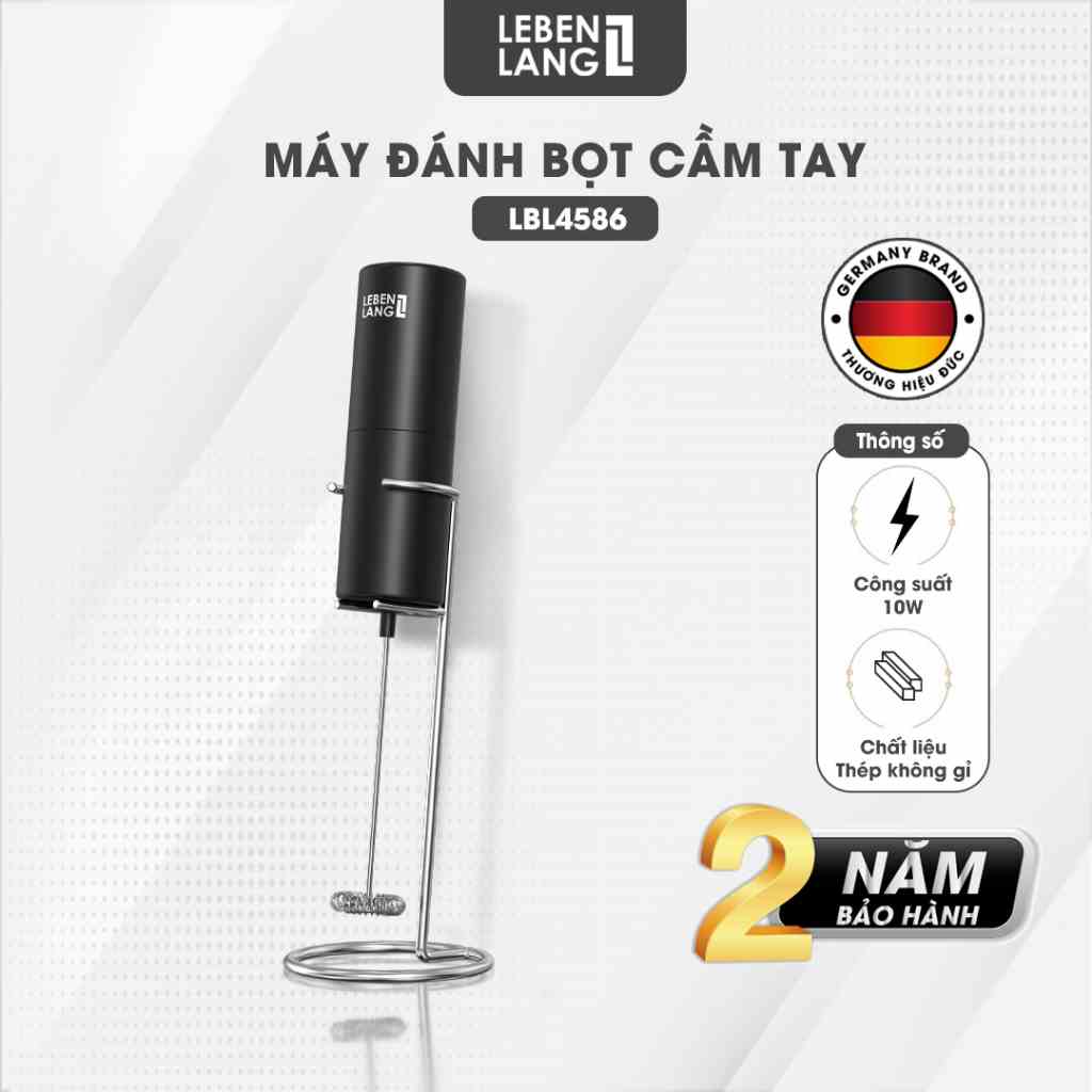 Máy đánh trứng đánh bọt cafe cầm tay mini Lebenlang LBL4588, 2 tốc độ, sạc pin usb tiện dụng - hàng chính hãng