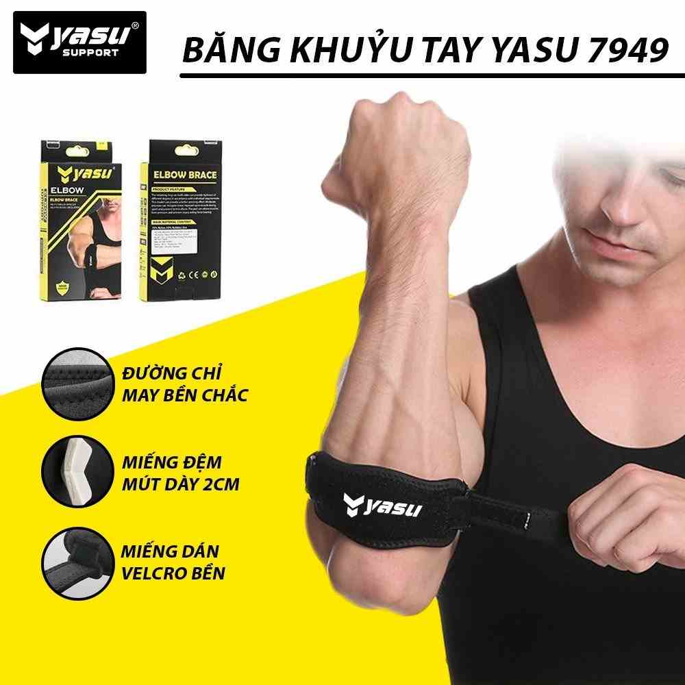 Băng khủy tay Elbow hỗ trợ chấn thương tennis cầu lông  Yasu 7949 (1 chiếc)