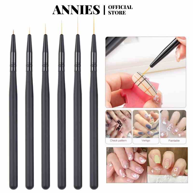 Bộ 6 cọ vẽ móng Lawei ANNIES NAILFAN chính hãng chuyên dụng