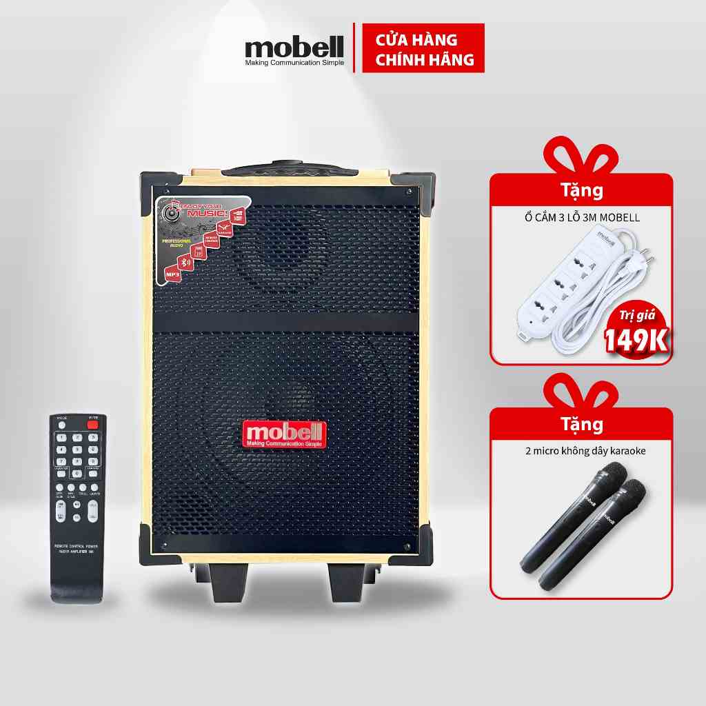 Loa kéo karaoke Mobell 2120-OL di động tặng kèm 2 loa công suất 30W