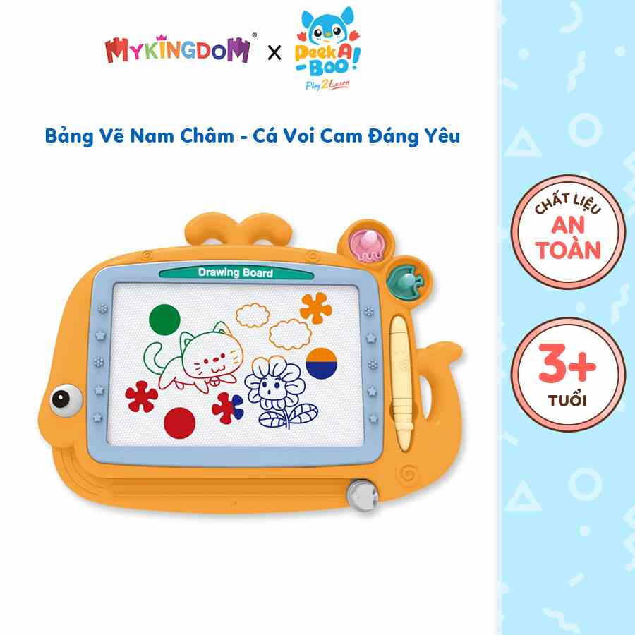 Đồ Chơi PEEK A BOO Bảng Vẽ Nam Châm Cho Bé - Cá Voi Cam Đáng Yêu PAB029