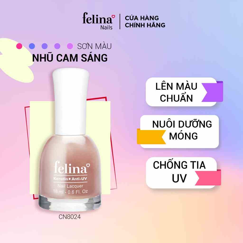 Sơn móng tay Felina 18ml màu sắc đa dạng, lên màu đẹp thời trang