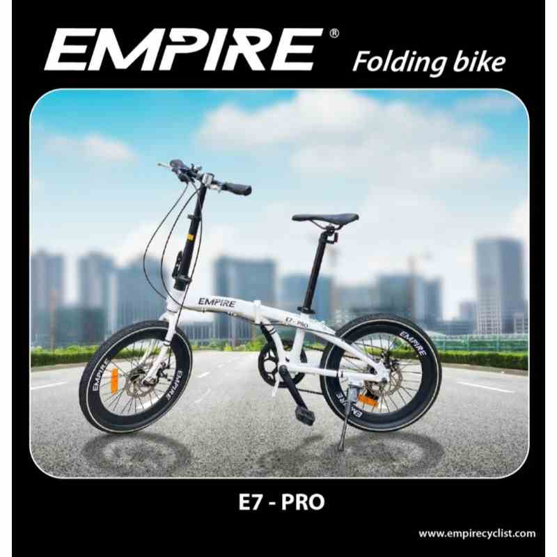 [Mã BMLTB35 giảm đến 35K đơn 99K] Xe đạp gấp 20 inch khung nhôm gấp gọn Empire E7 pro white