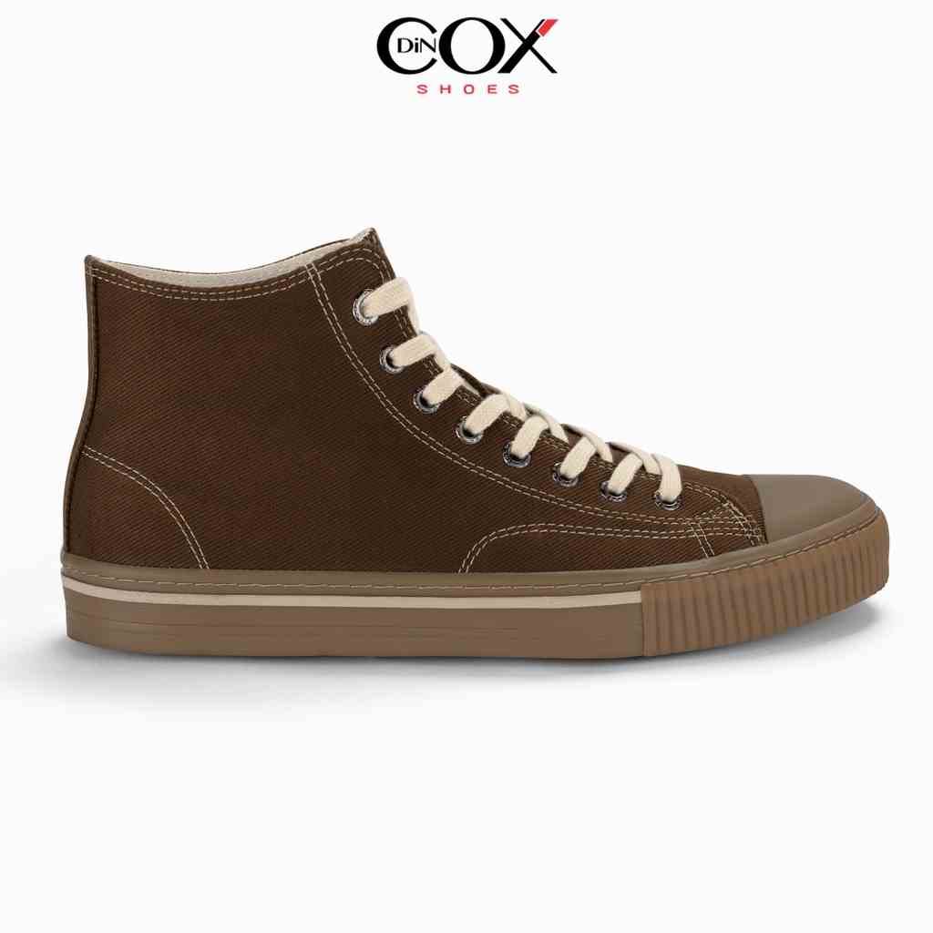 Giày Vải Sneaker Nam Nữ E06 Hi Kakao Cổ Cao Dincox