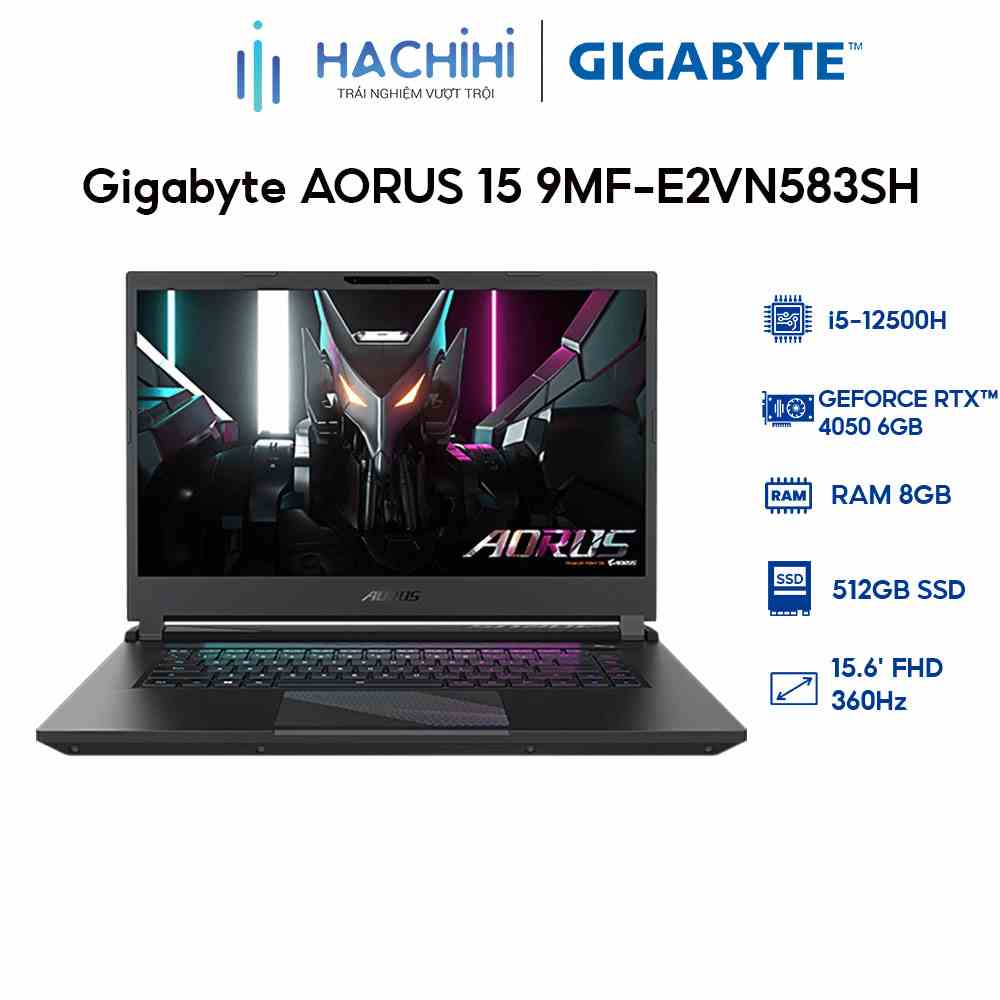 Laptop Gigabyte AORUS 15 9MF-E2VN583SH i5-12500H|8GB|512GB|RTX™ 4050 6GB|15.6