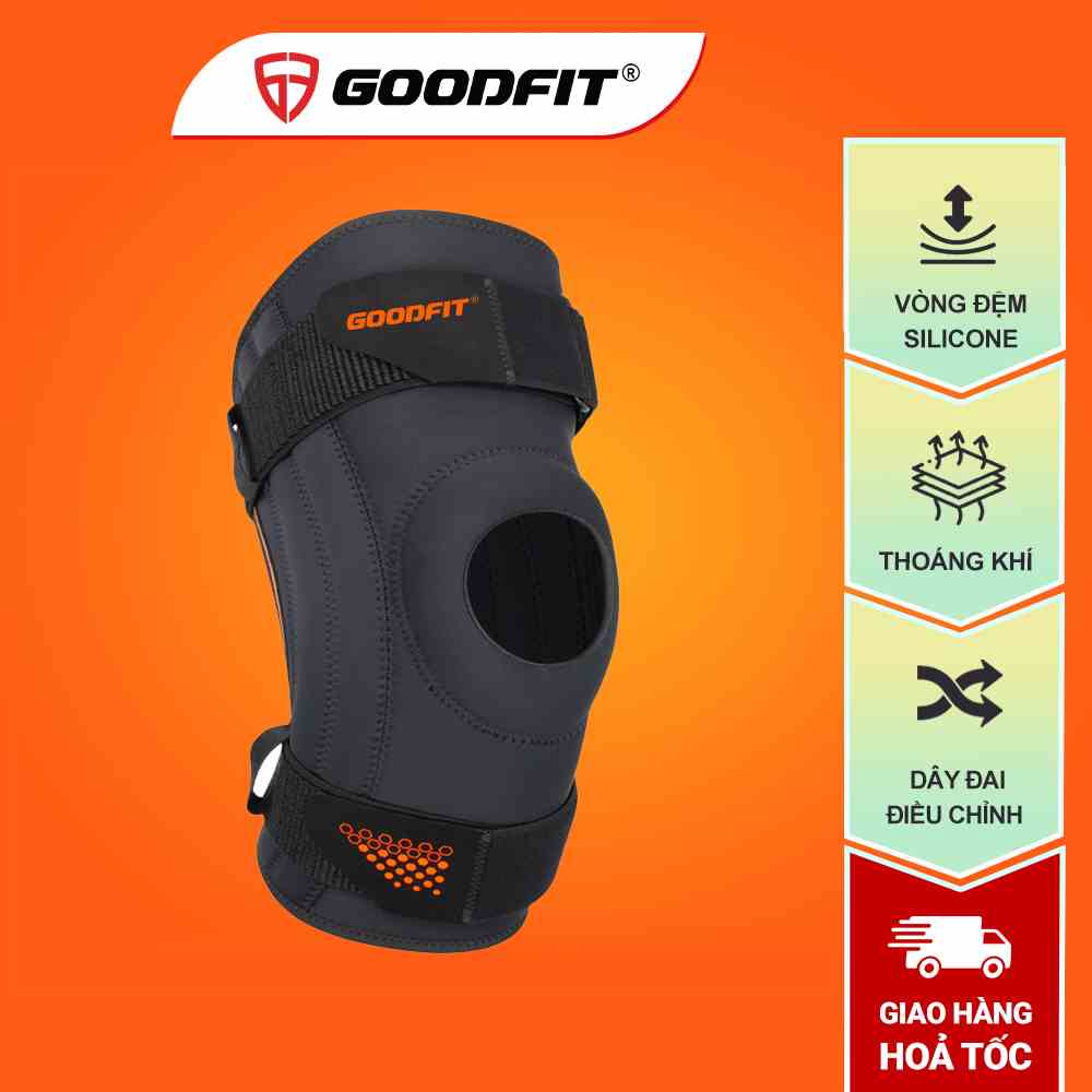 Đai bảo vệ đầu gối cao cấp GoodFit GF525K giúp tránh chấn thương, dùng trong tập Gym, bóng chuyển, chạy bộ